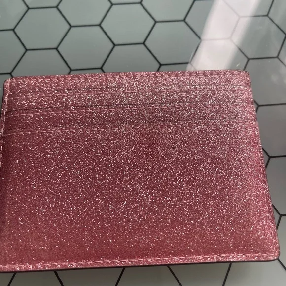 Kate Spade Pink Key & Card Holder Glitter Accessory - Picture 2 of 3